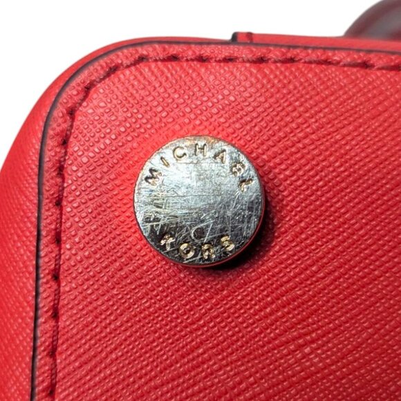 Michael Kors Ciara LG Tote Bag Leather Luggage Vibrant Red - See Description - Picture 2 of 10